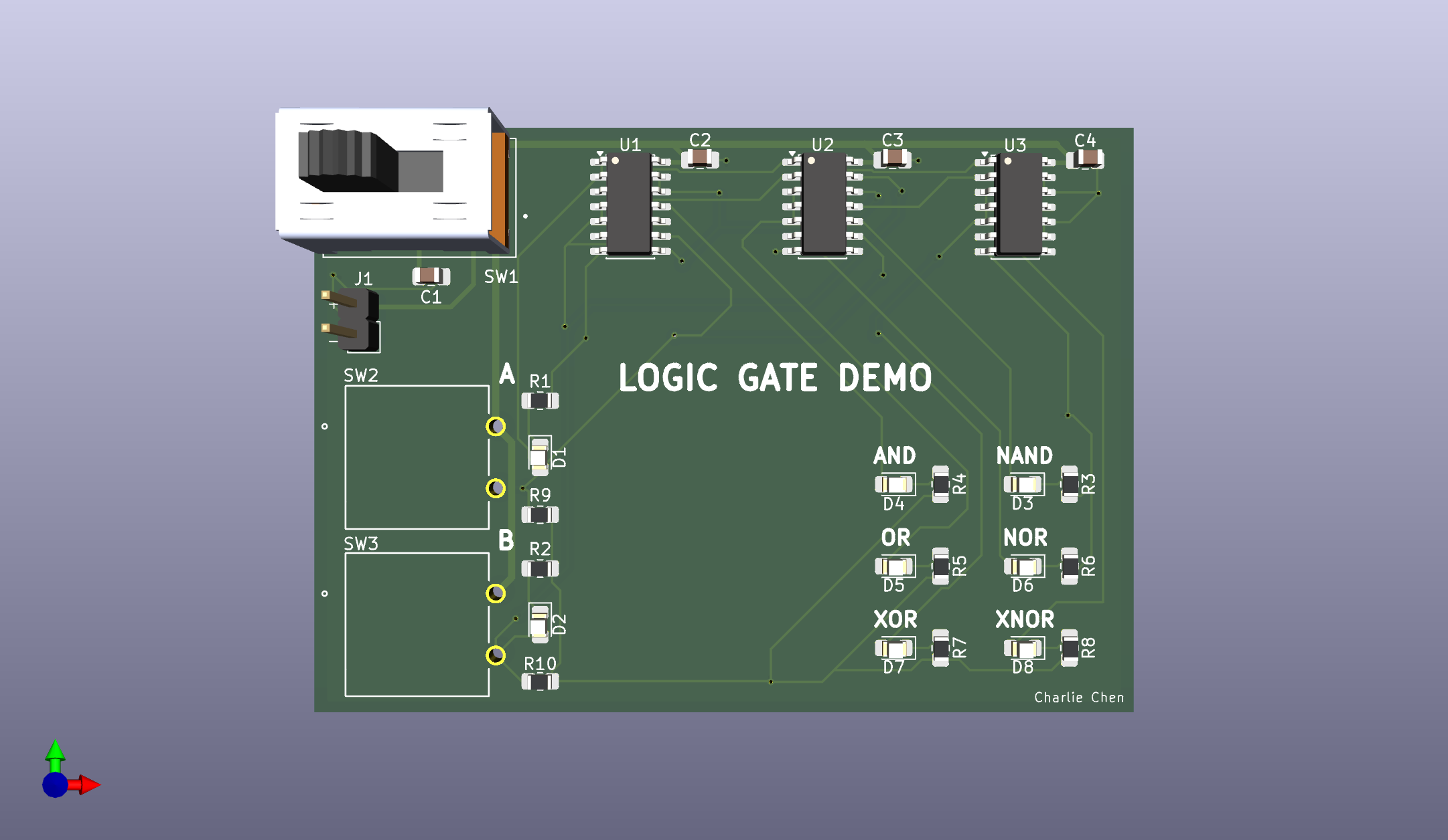 NAND-Only Logic Gate Demo PCB
