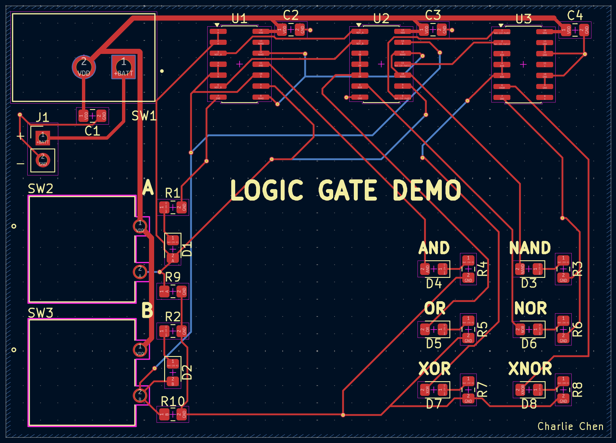 NAND-Only Logic Gate Demo PCB image 2